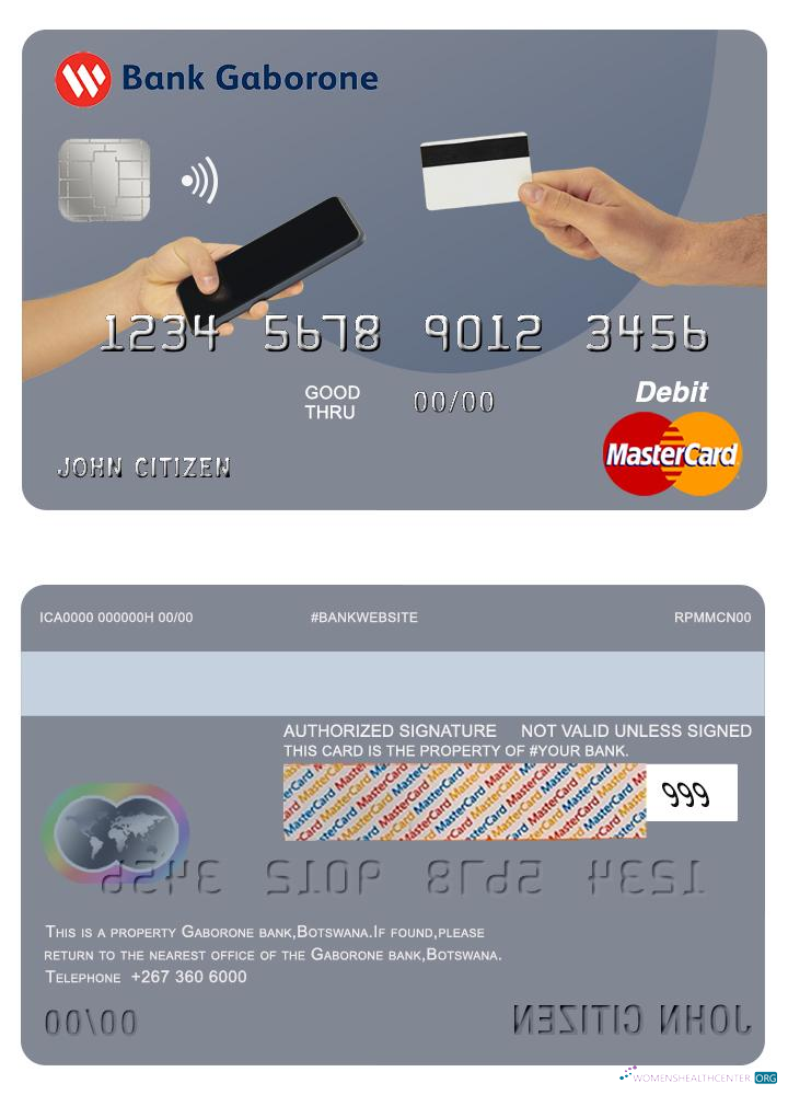 Download Botswana Bank Gaborone mastercard Photoshop template